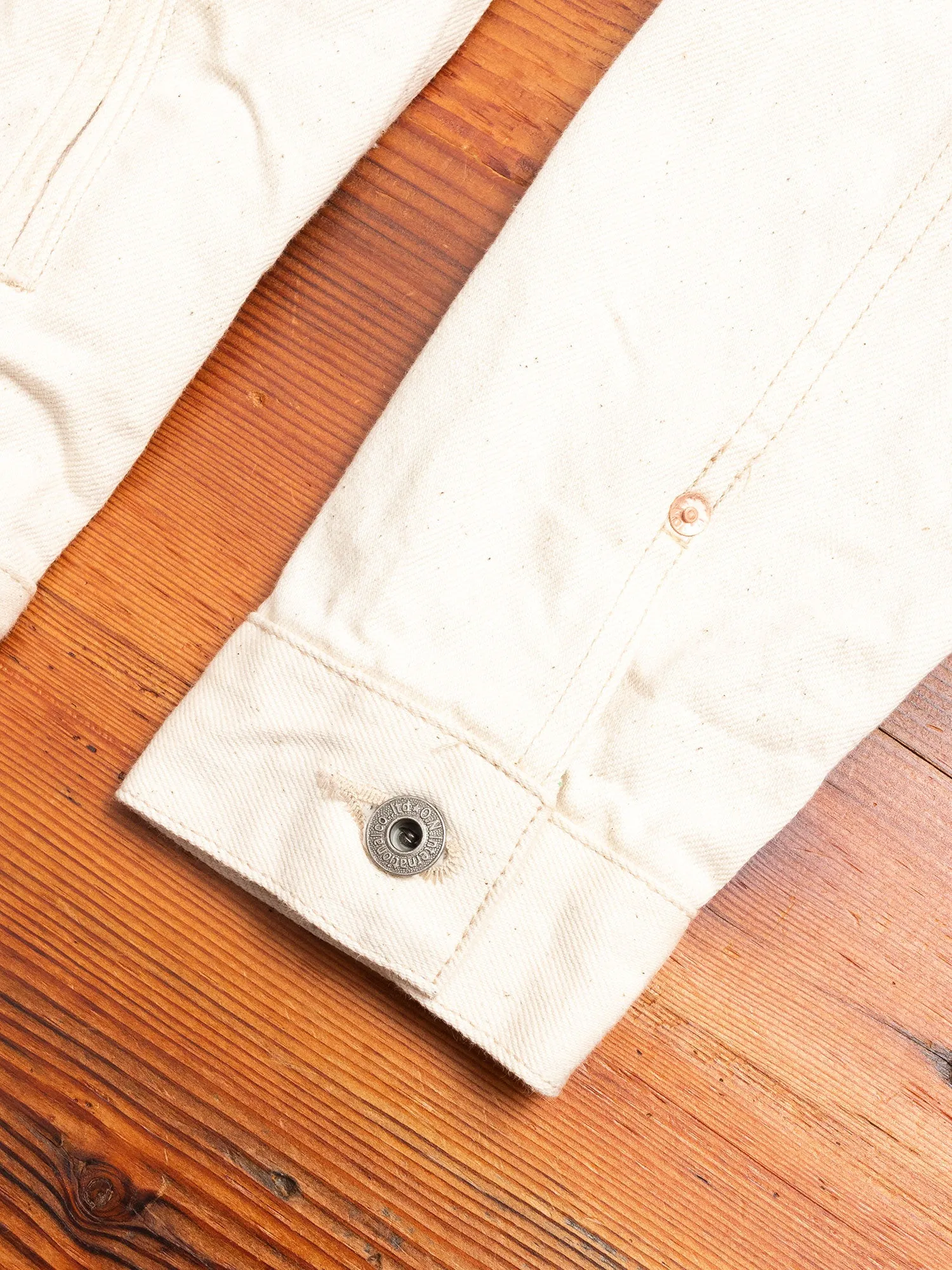 02516P-OGW "Organic Cotton White" 14oz Selvedge Denim Jacket