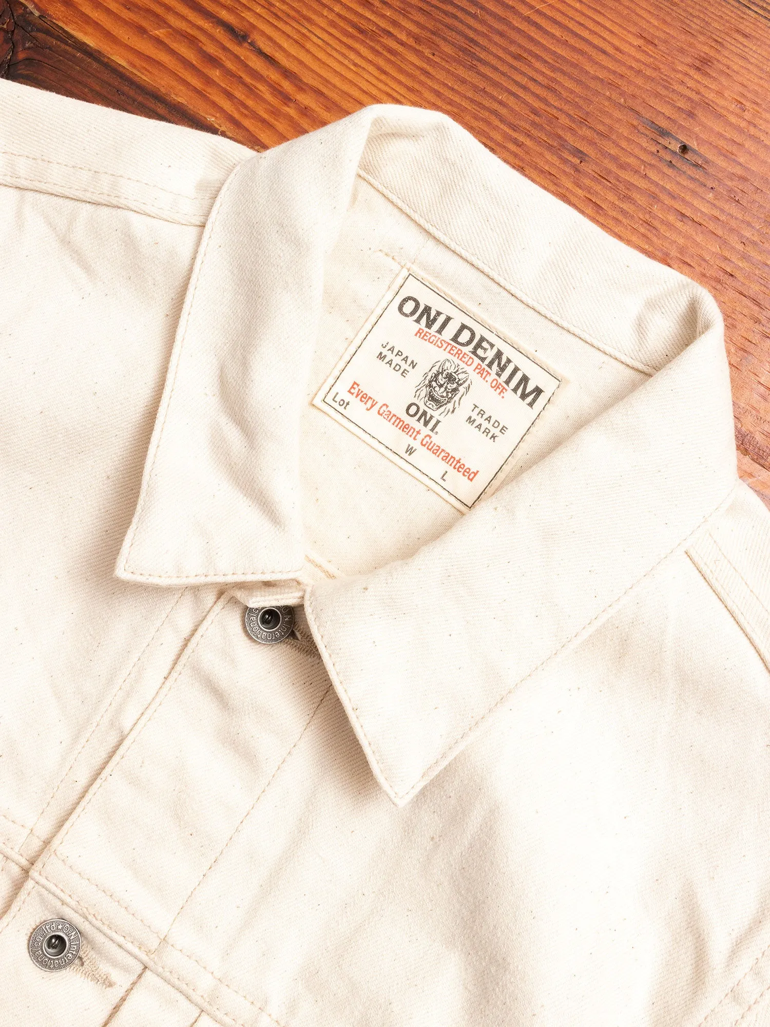 02516P-OGW "Organic Cotton White" 14oz Selvedge Denim Jacket