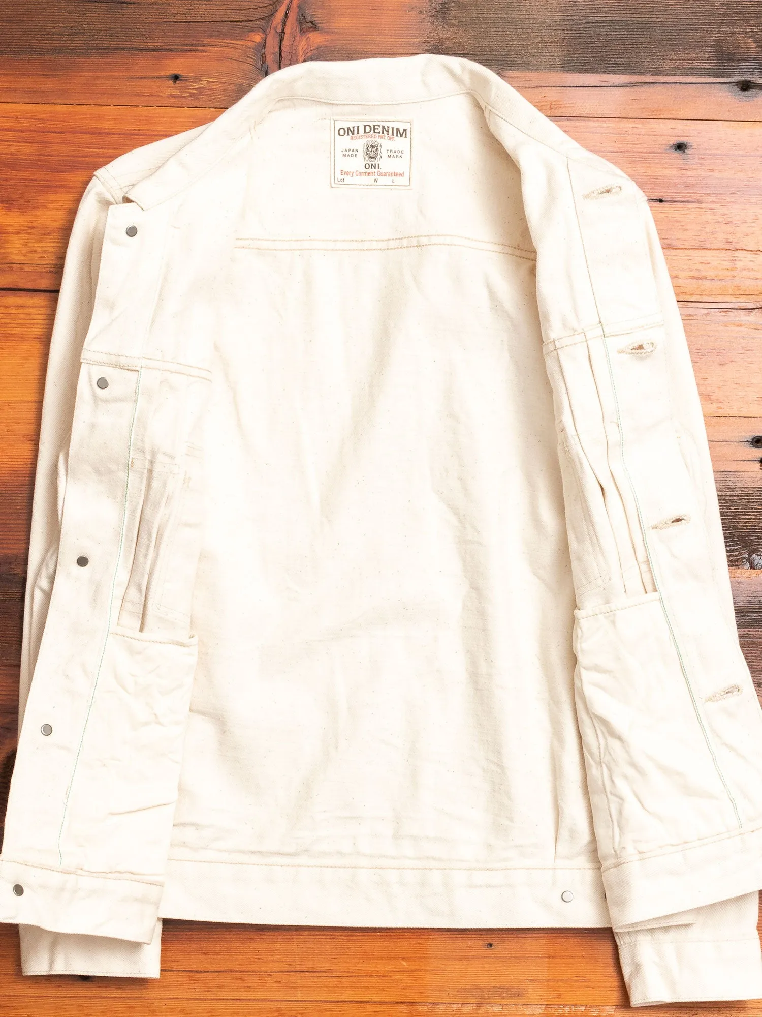 02516P-OGW "Organic Cotton White" 14oz Selvedge Denim Jacket