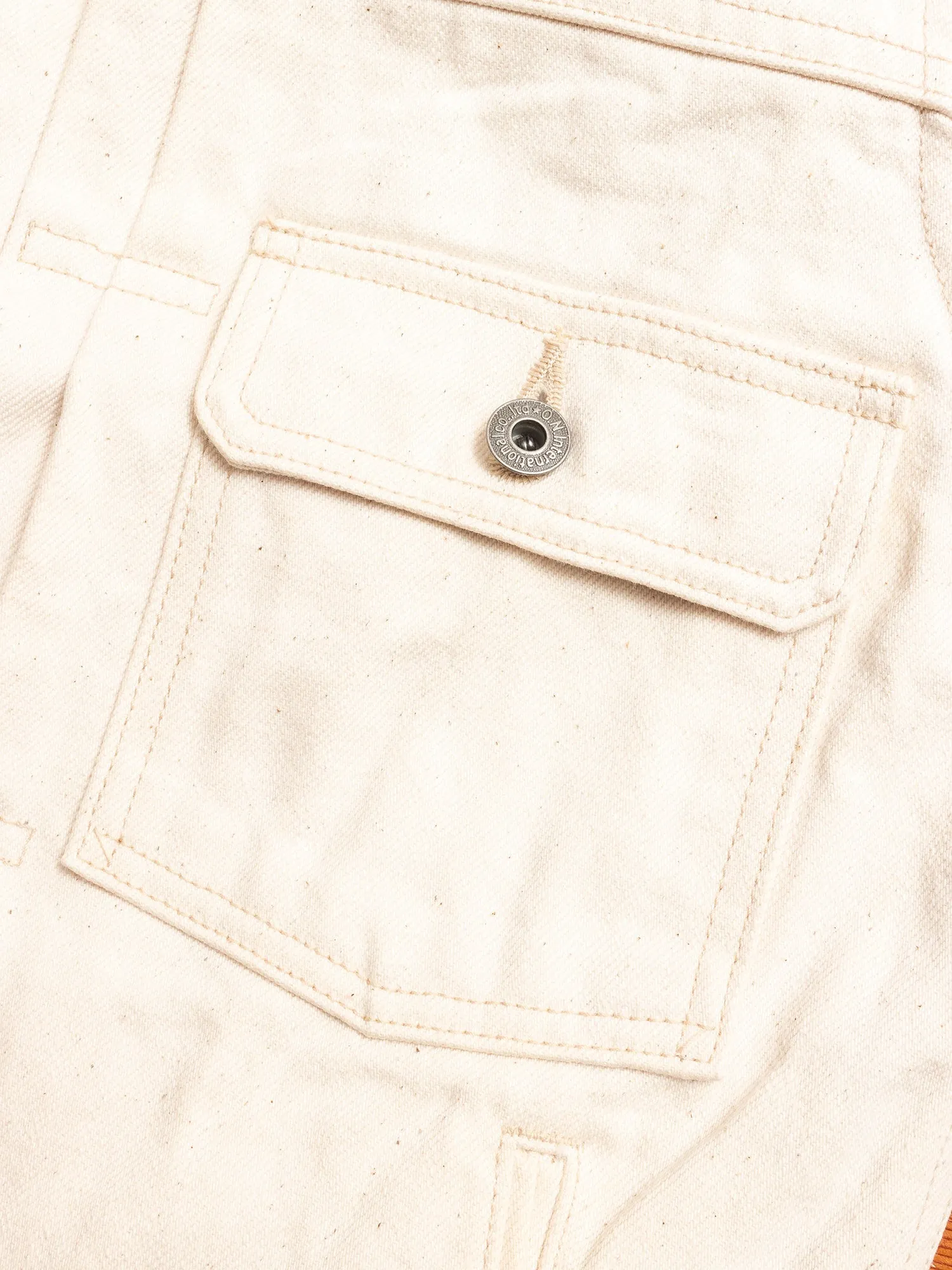 02516P-OGW "Organic Cotton White" 14oz Selvedge Denim Jacket