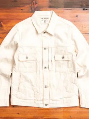 02516P-OGW "Organic Cotton White" 14oz Selvedge Denim Jacket