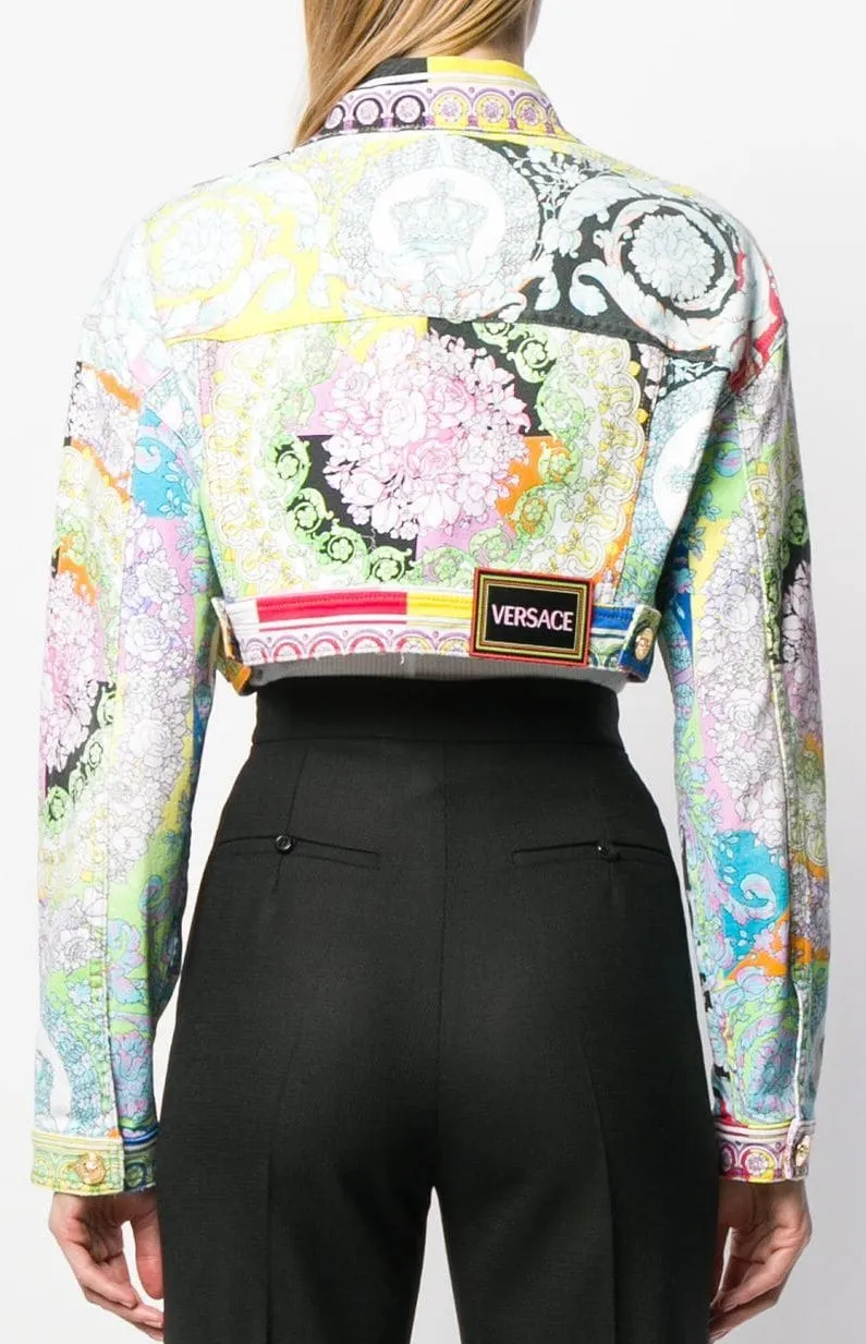 Baroque Technicolour Print Denim Jacket