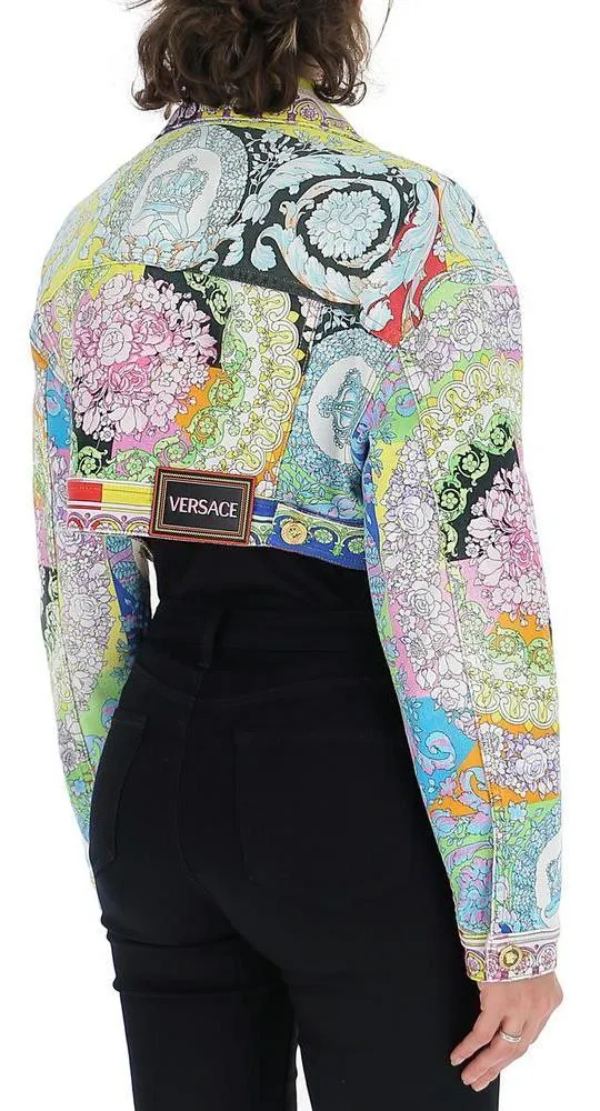 Baroque Technicolour Print Denim Jacket