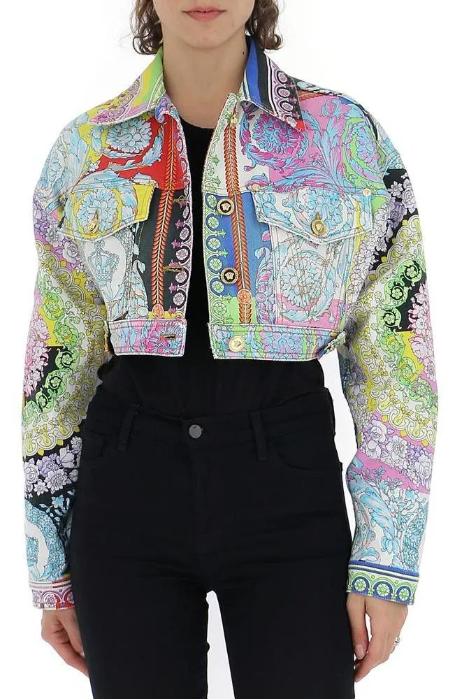 Baroque Technicolour Print Denim Jacket