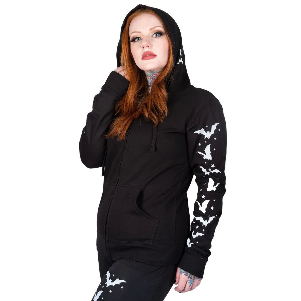 Bats and Stars Zip Hoodie