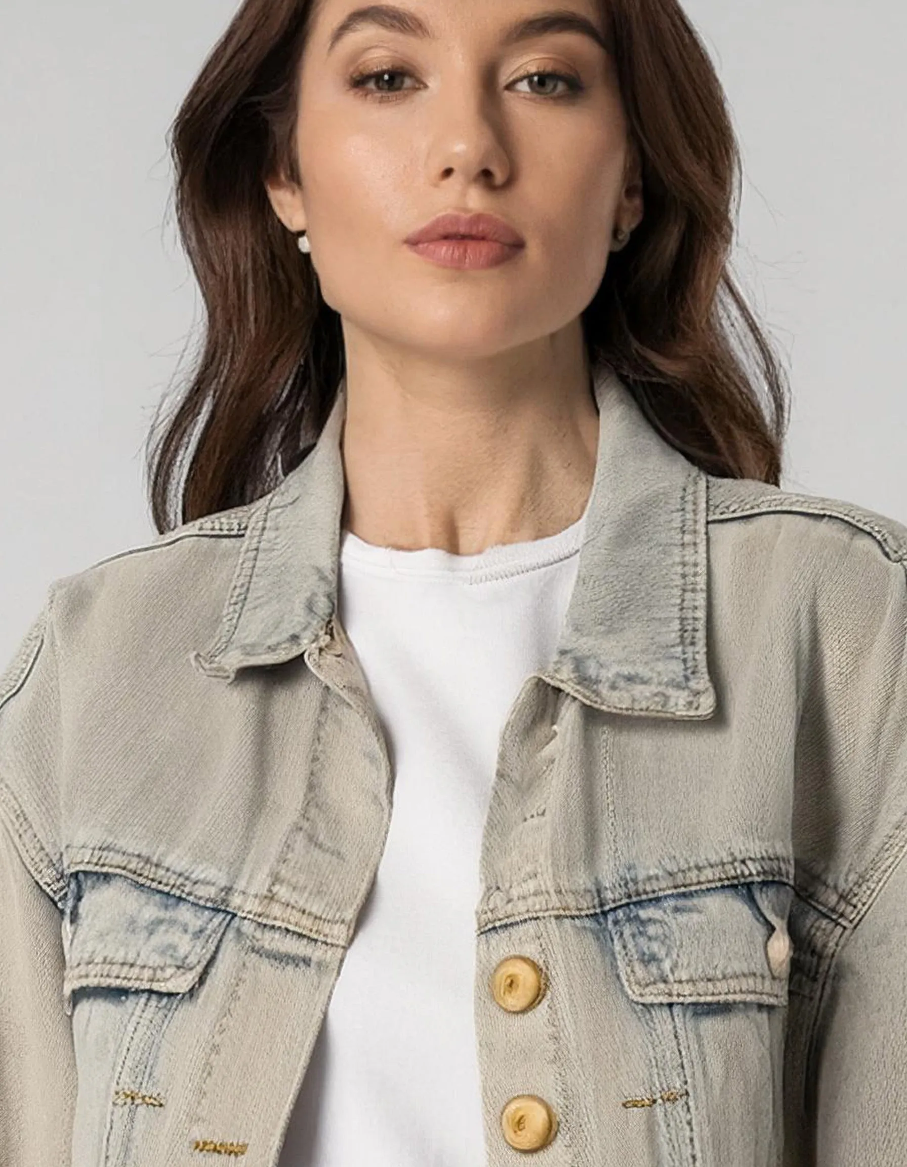 Beige Denim Jacket