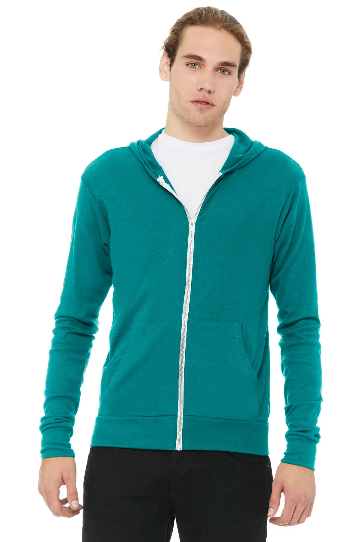 BELLA CANVAS Unisex Triblend Full-Zip Lightweight Hoodie