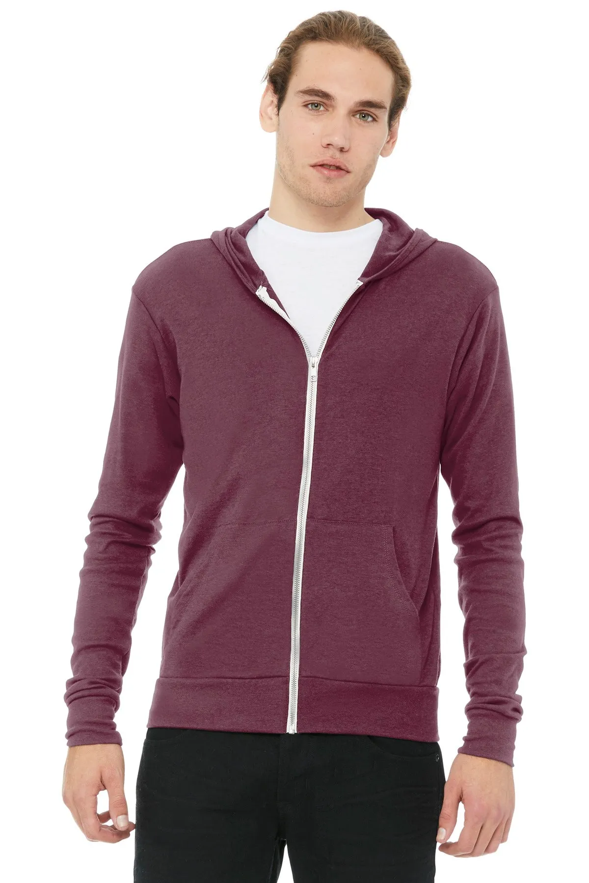 BELLA CANVAS Unisex Triblend Full-Zip Lightweight Hoodie