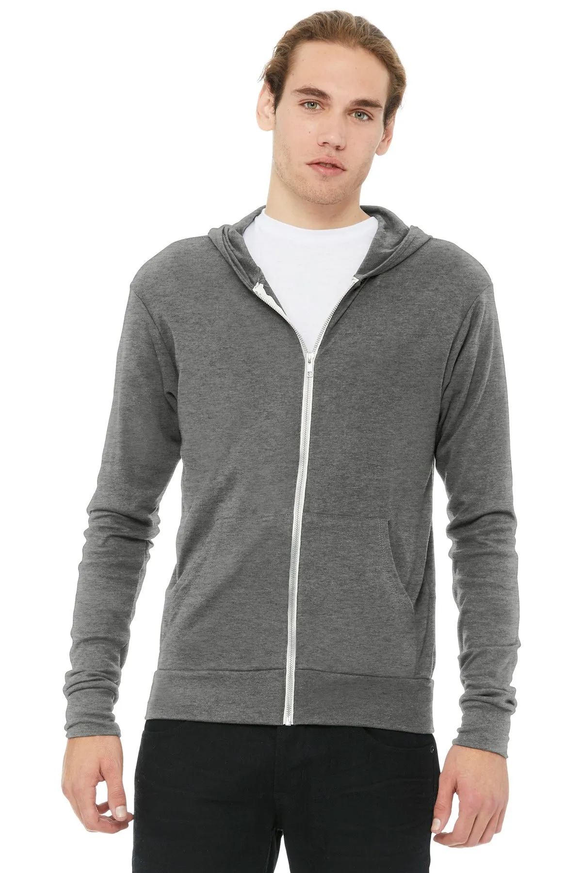 BELLA CANVAS Unisex Triblend Full-Zip Lightweight Hoodie