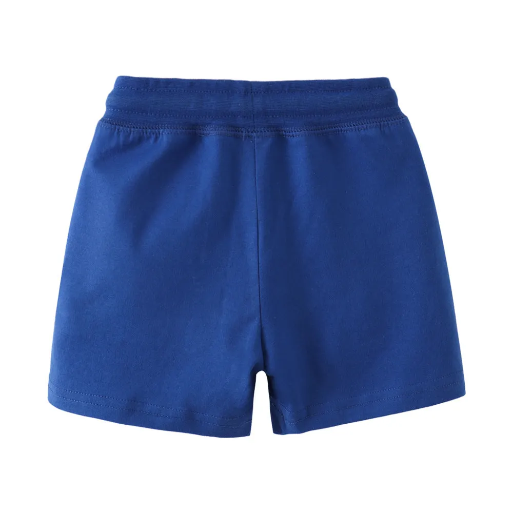 Blue Shark Print Summer Shorts