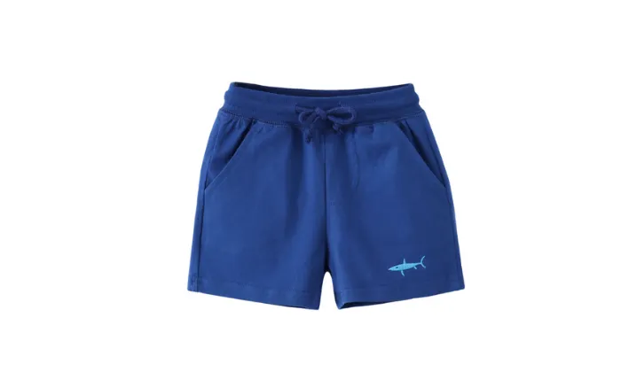 Blue Shark Print Summer Shorts