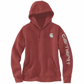 Carhartt Women's Clarksburg Graphic Sleeve Hoodie_Dark Barn Red Heather