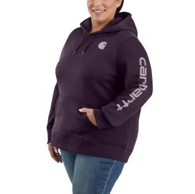 Carhartt Women's Clarksburg Graphic Sleeve Hoodie_Nocturnal Haze Heather