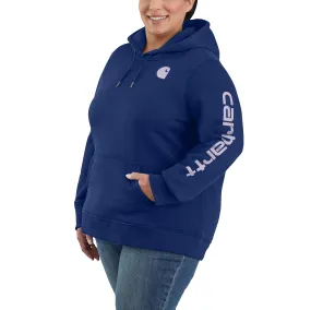 Carhartt Women's Clarksburg Graphic Sleeve Hoodie_Scout Blue Heather