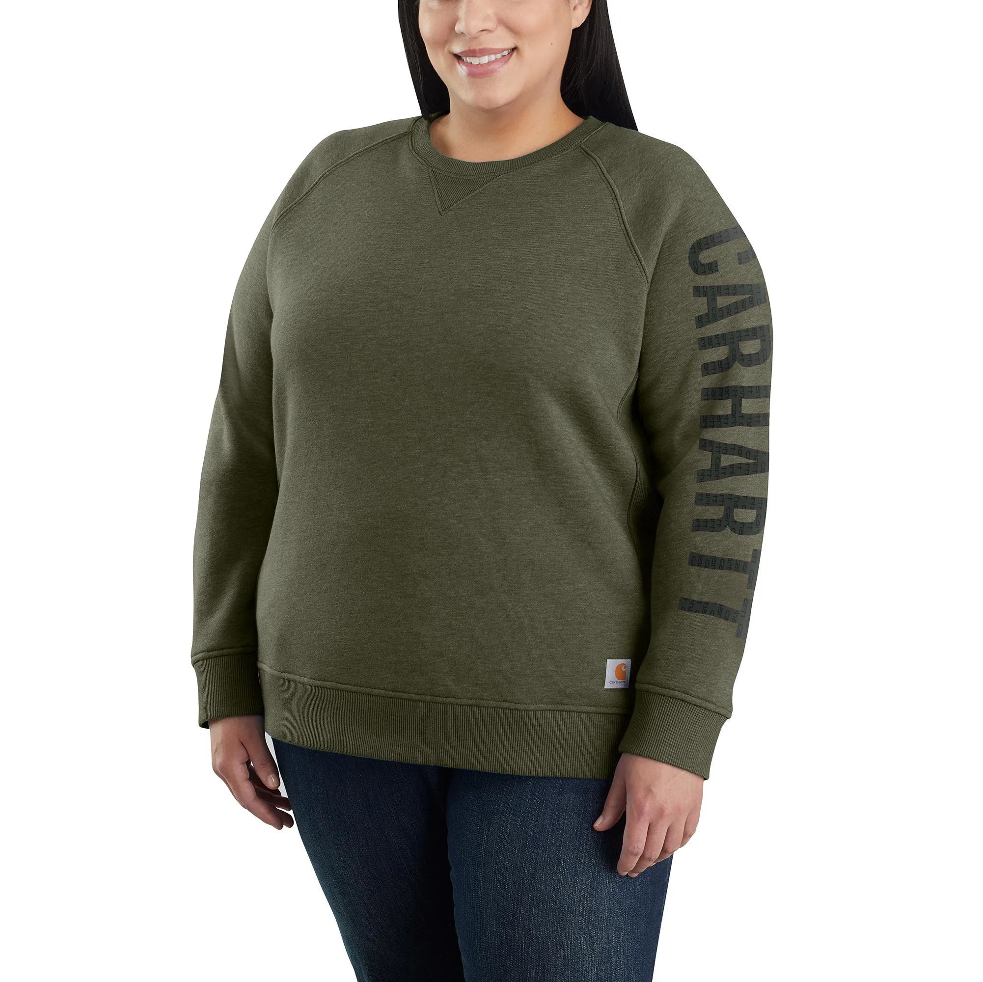 Carhartt Women's Crewneck Graphic Sweatshirt_Basil Heather