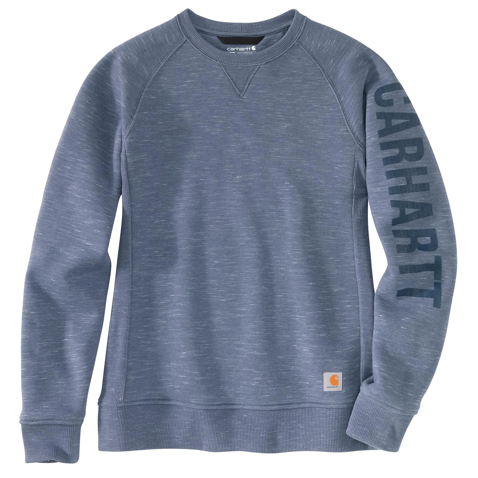 Carhartt Women's Crewneck Graphic Sweatshirt_Folkstone Grey Space Dye