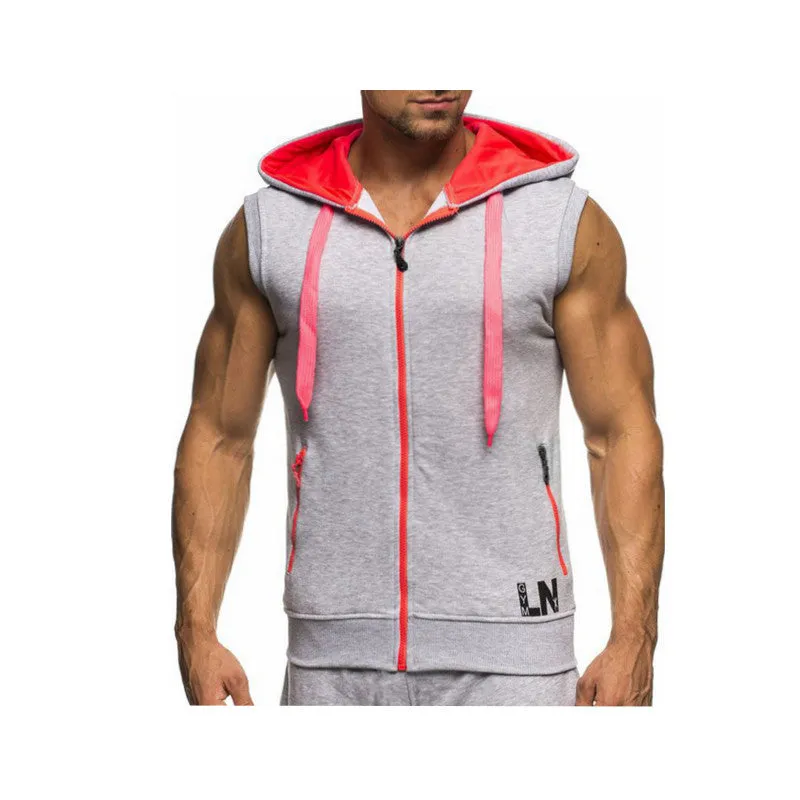 Casual Hooded Zipper Closure Sleeveless Vest