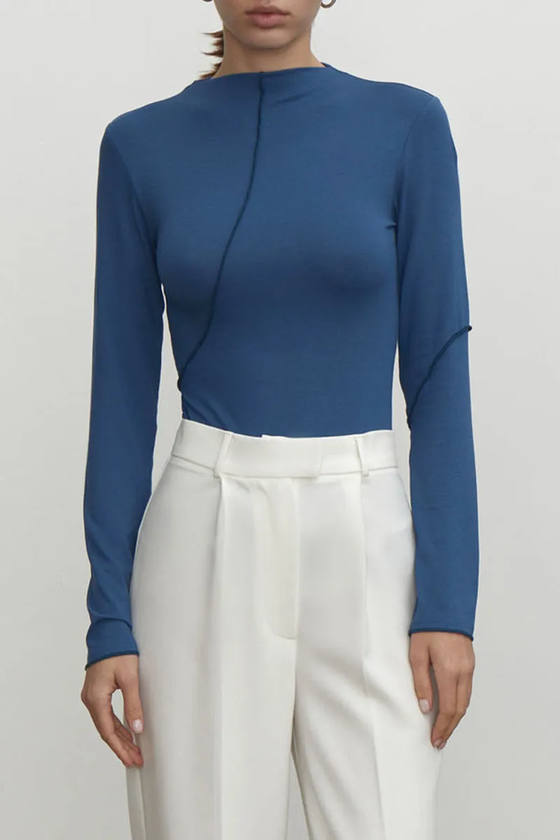 Casual Simplicity Solid Half A Turtleneck Tops