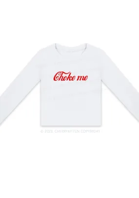 Choke Me Y2K Long Sleeve Crop Top Cherrykitten