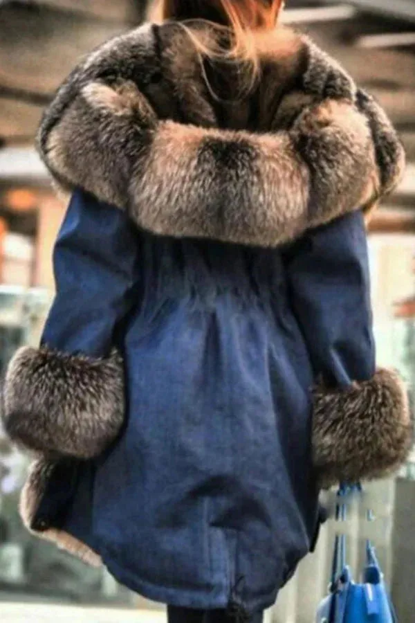 Colder Days Ahead Faux Fur Hooded Parka Coat