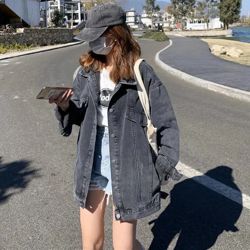 Denim Loose Long Sleeve Outwear Jackets