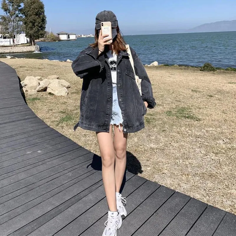 Denim Loose Long Sleeve Outwear Jackets