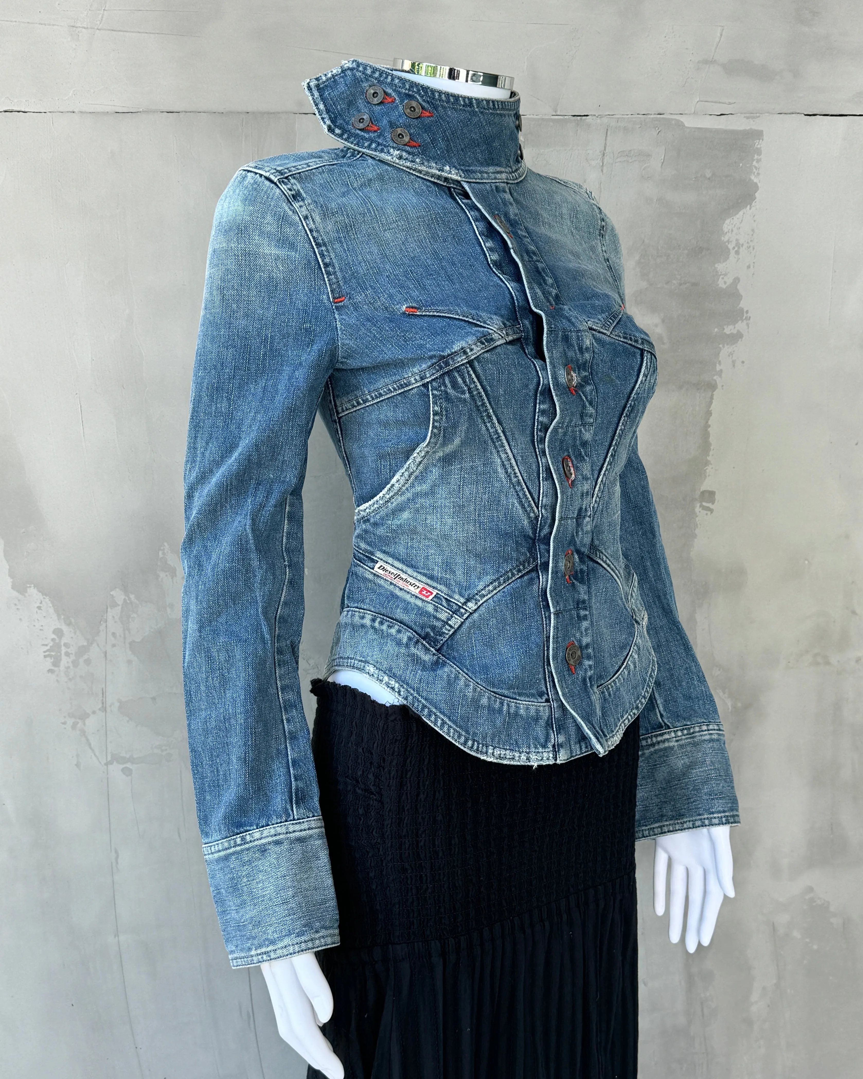 DIESEL DENIM CORSET BACK JACKET - XS