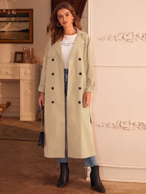 Double Breasted Belted Trench Coat