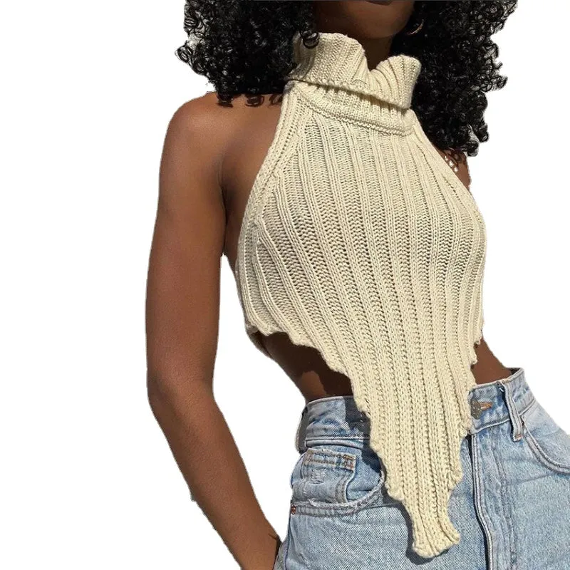 Fashion Turtleneck Cropped Knit Top