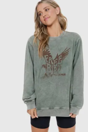 Free Bird Vintage Graphic Long Sleeve Sweatshirt