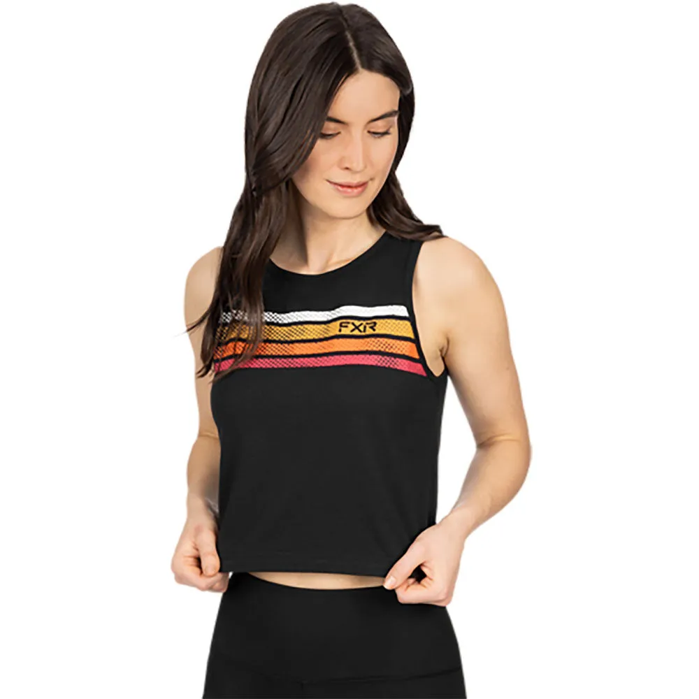 FXR Align Crop Tank Top Black/Sunrise