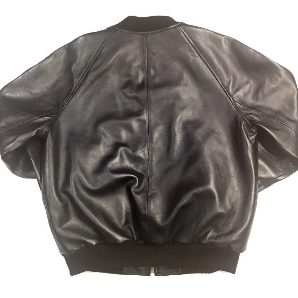 G-Gator Black/Gold Lambskin Bomber Jacket