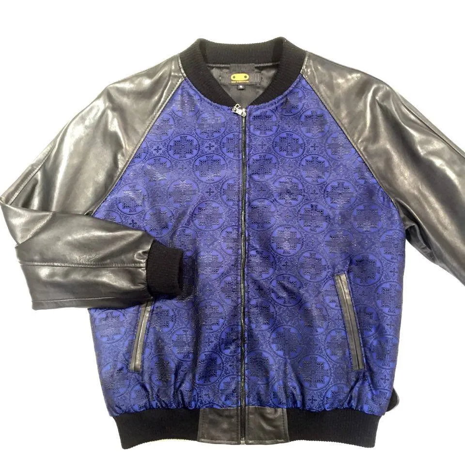 G-Gator Navy 'Hierarchy' Lambskin Bomber Jacket