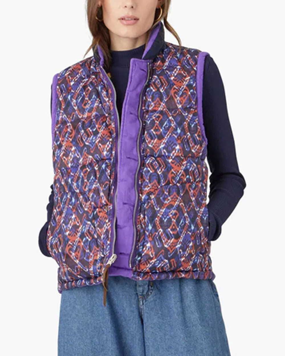 Ikat Purple Reversible Hunter Puffer Vest