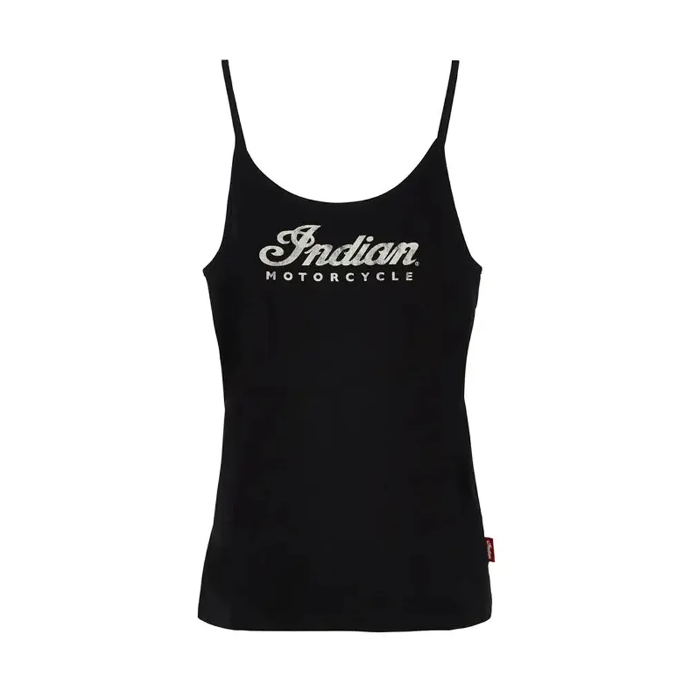 Indian Motorcycle Script Logo Cami Tank Top Black