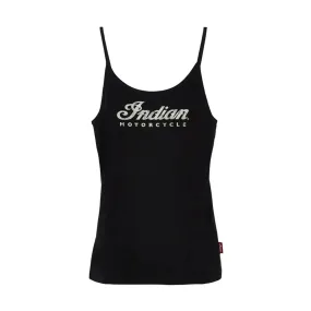 Indian Motorcycle Script Logo Cami Tank Top Black