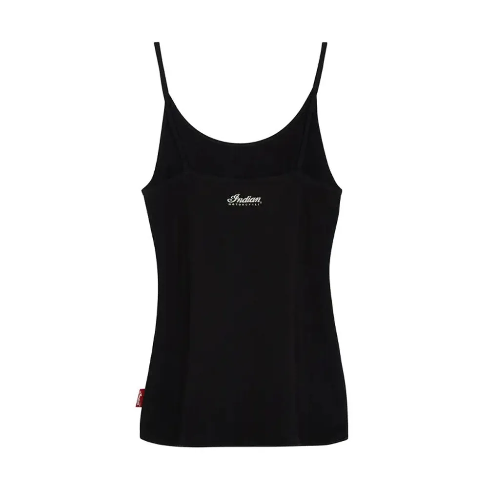 Indian Motorcycle Script Logo Cami Tank Top Black