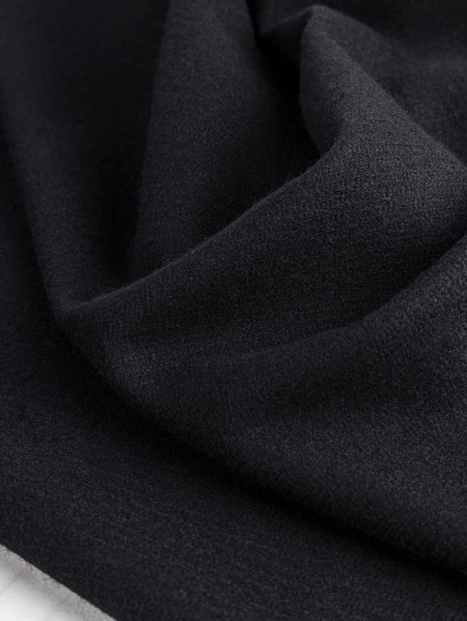 Italian Textured Wool Blend Coating Deadstock - Black