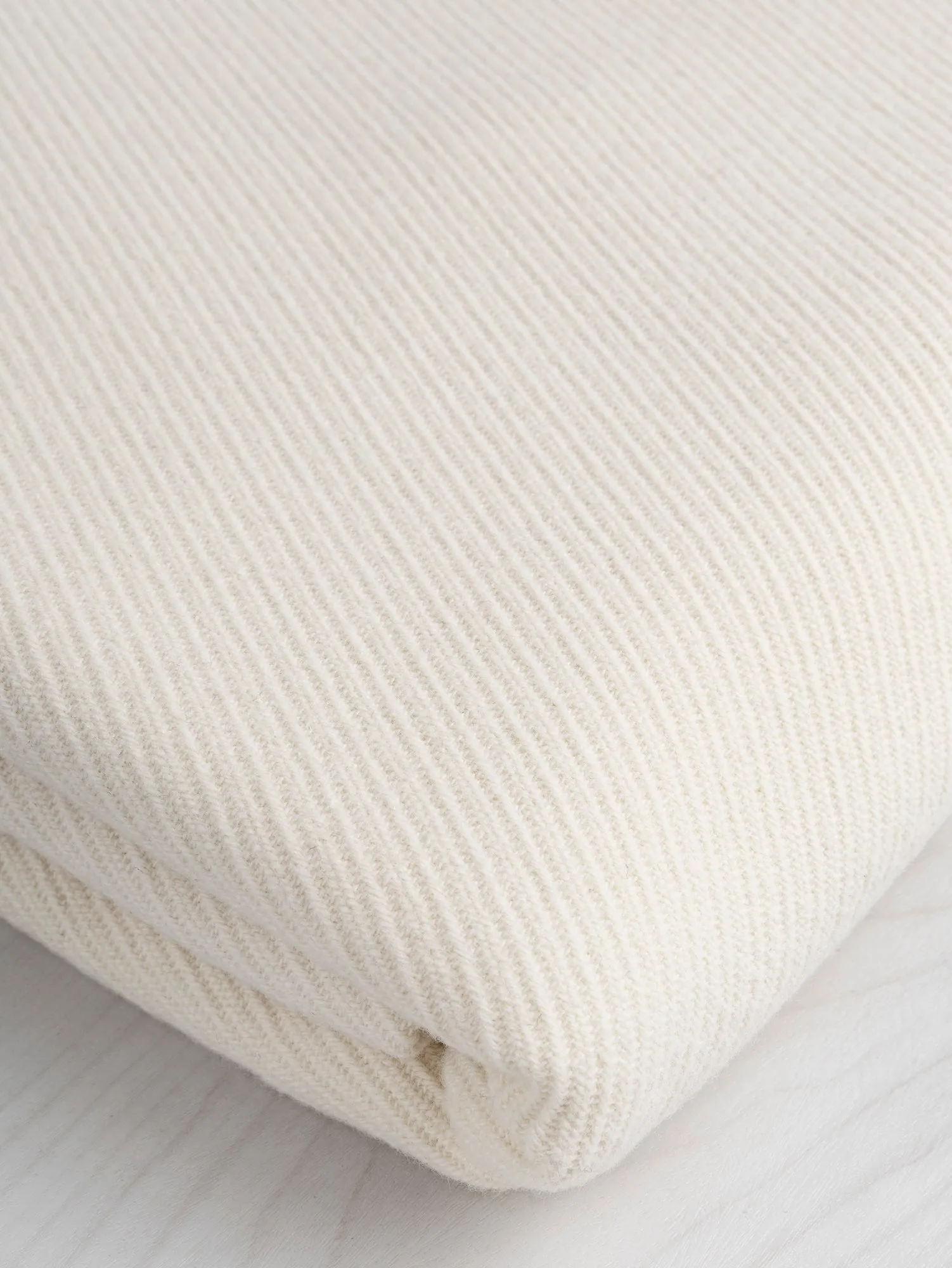 Italian Textured Wool Coating Deadstock - Ivory