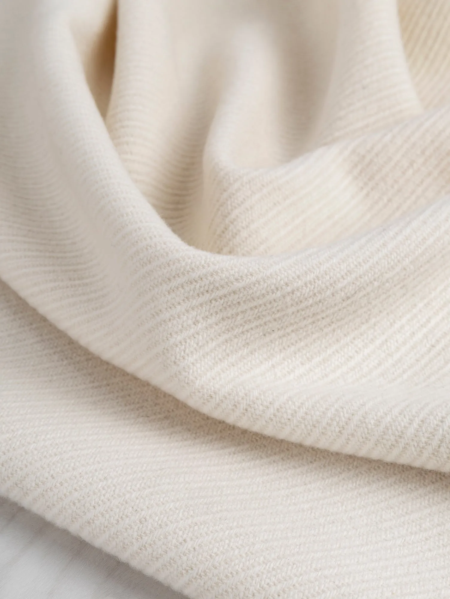 Italian Textured Wool Coating Deadstock - Ivory