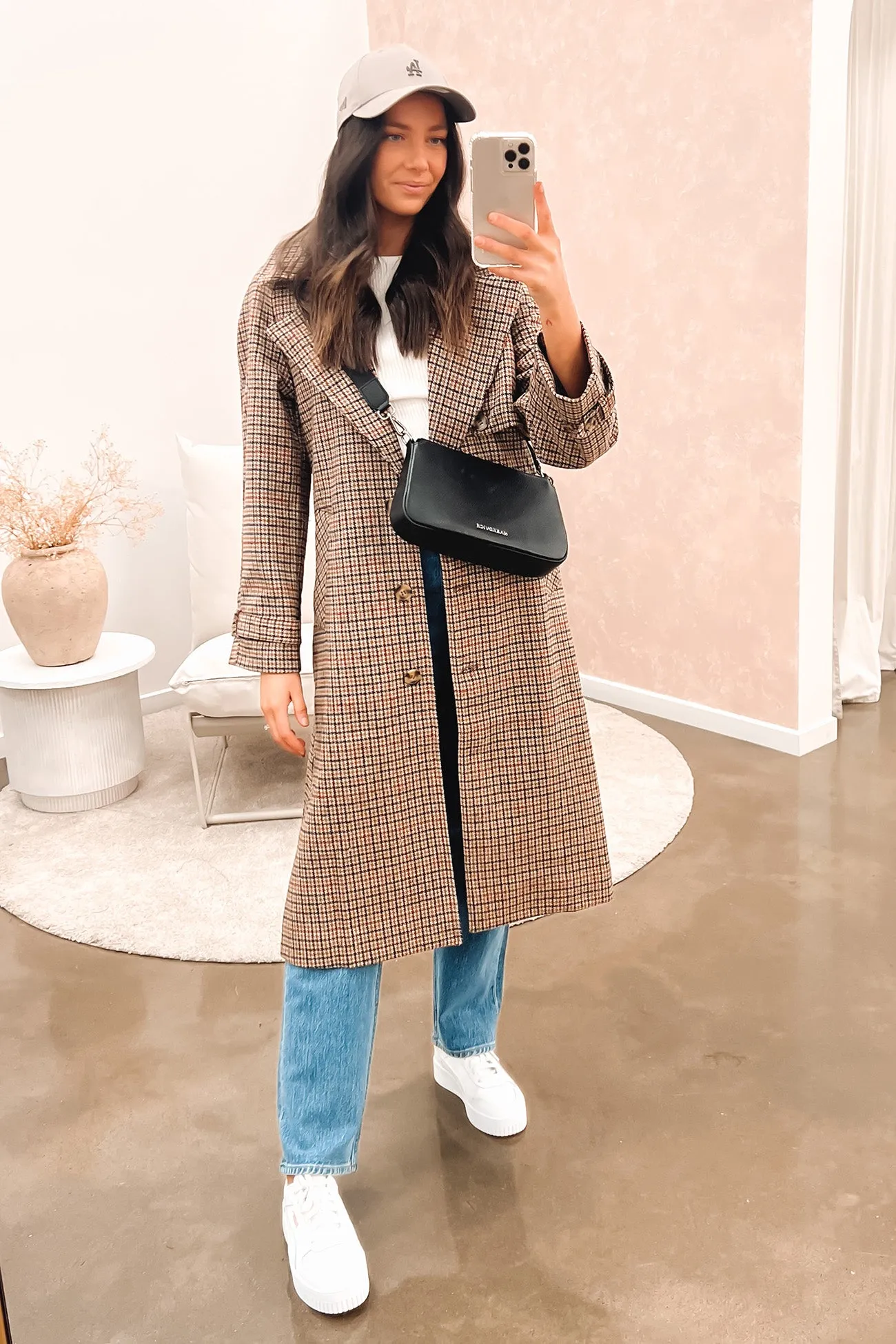 Joie Trench Tan Check