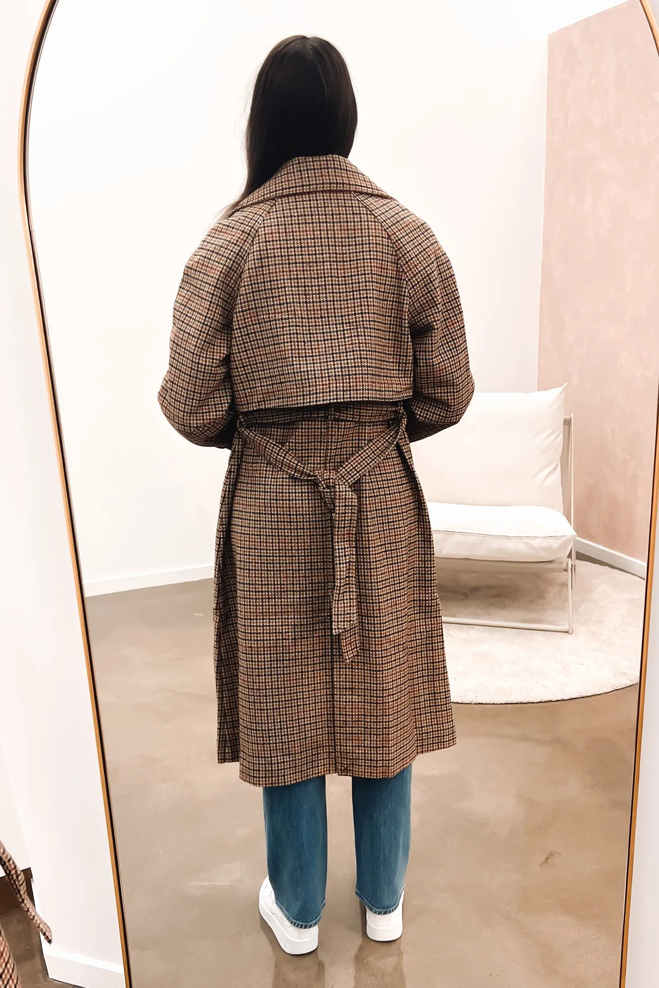 Joie Trench Tan Check