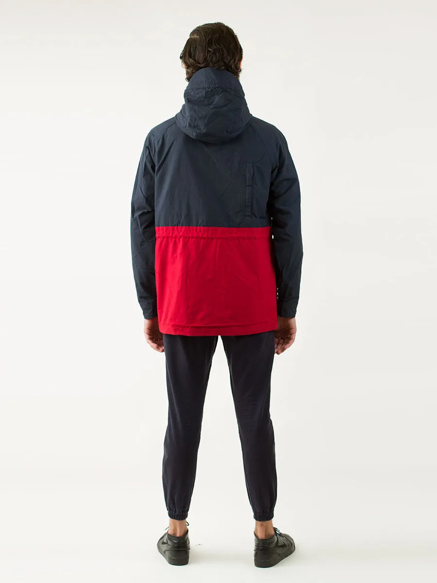 Kasson 2-Tone Mountain Parka in Navy and Deep Red