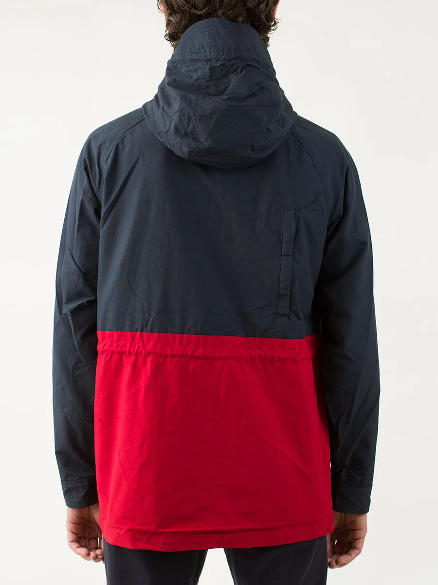 Kasson 2-Tone Mountain Parka in Navy and Deep Red