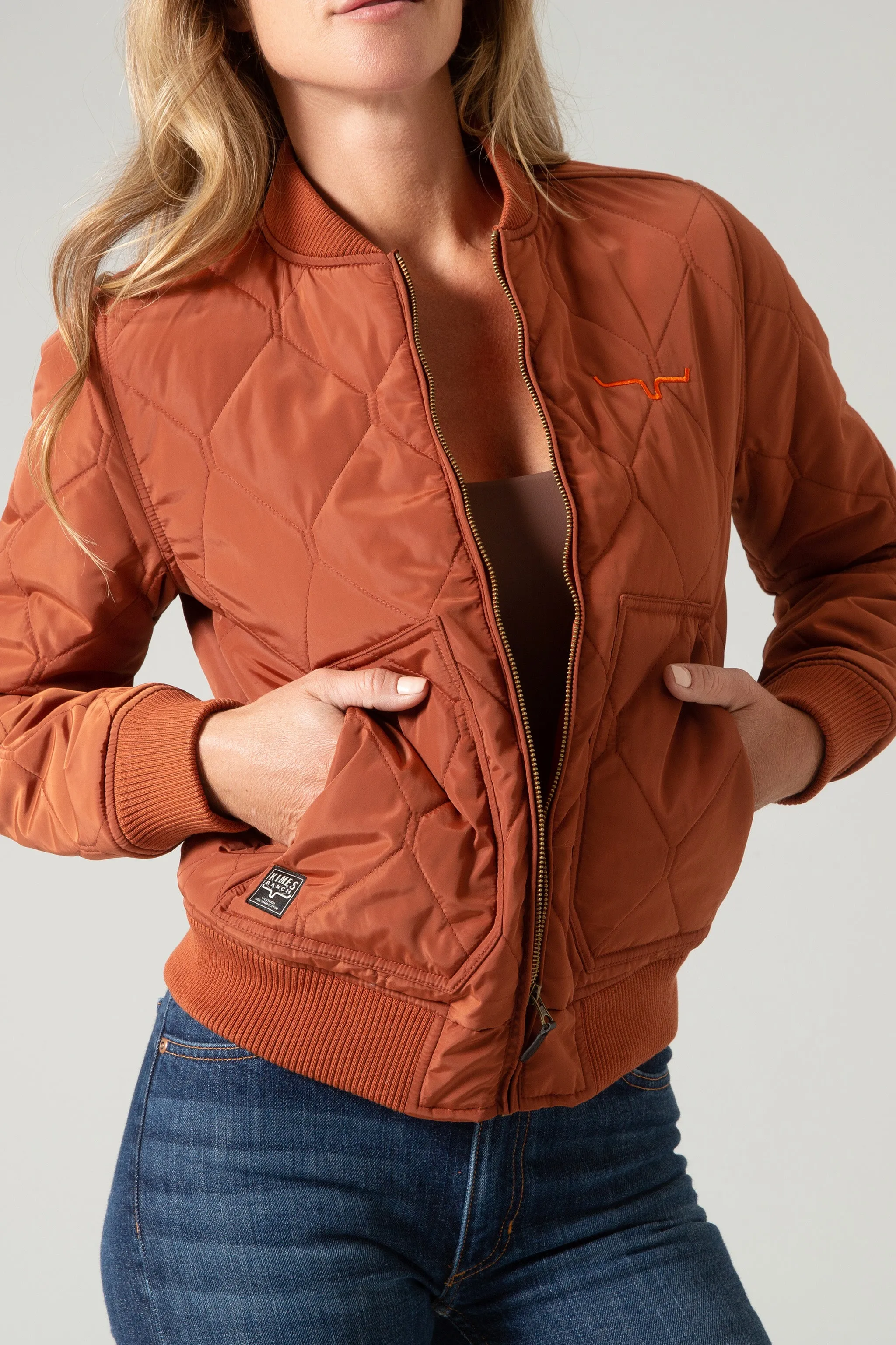 Kimes Ranch Women's Dark Rust Marinos Bomber Jacket