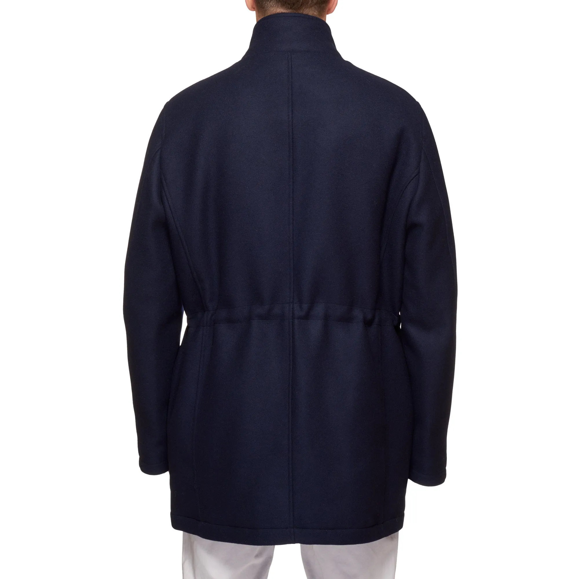 KITON KIRED "Pizzo" Navy Blue Wool-Cashmere Padded Parka Jacket Coat