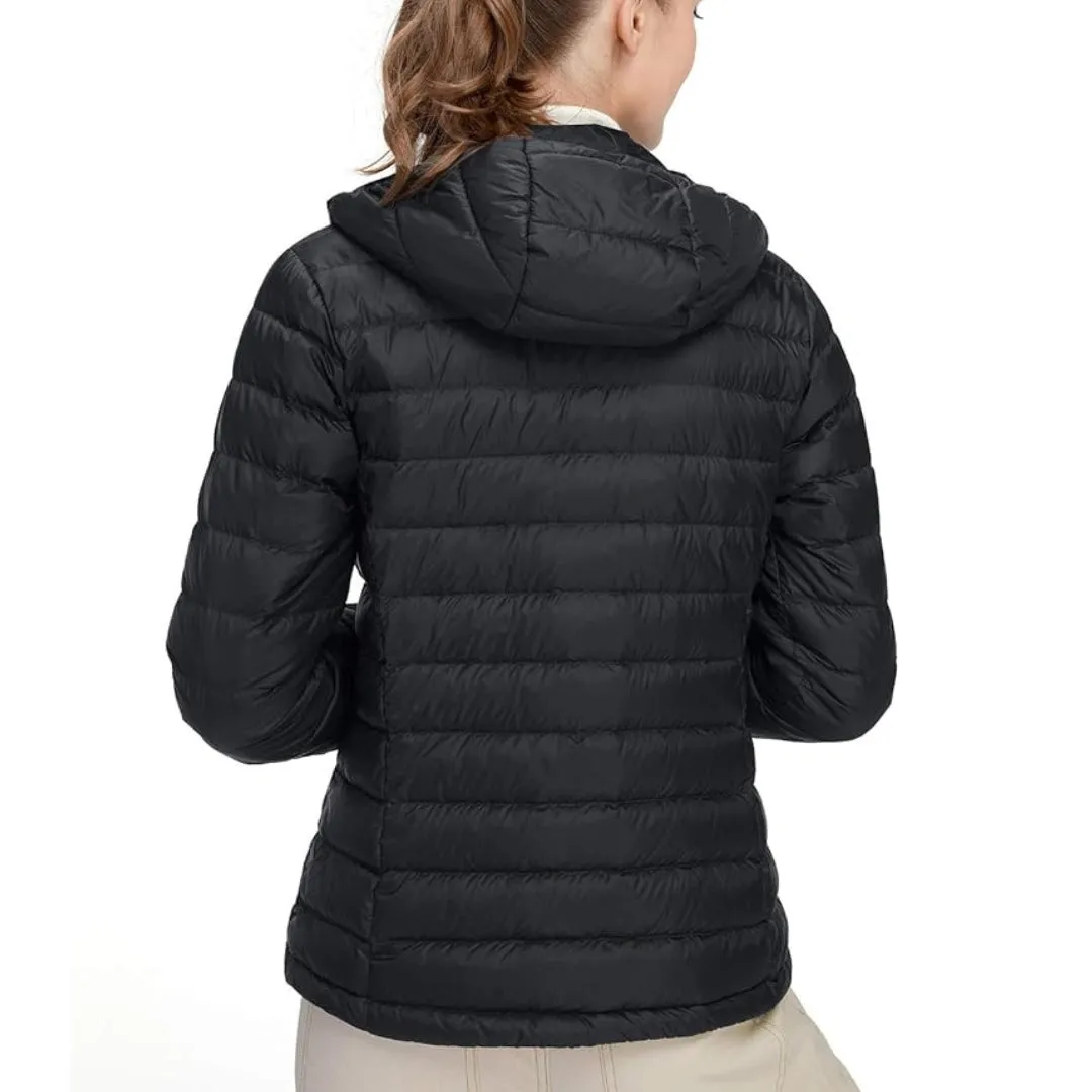 Lands' End Women's Casual Hooded Puffer Jacket