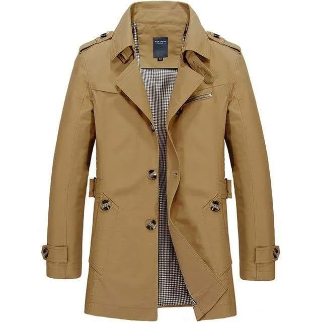 Men Jacket Long Section Fashion New Trench Coat