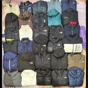 Men? mix branded vintage puffer jackets 30 piece