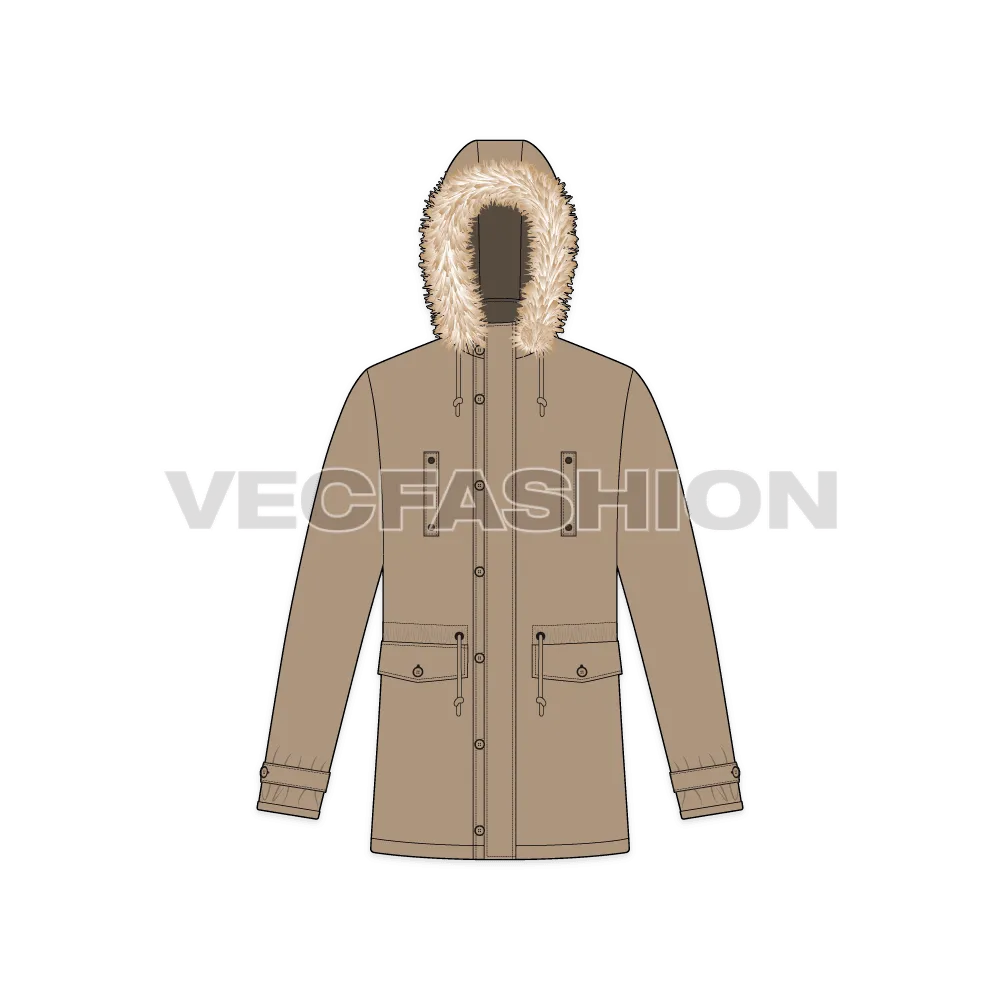 Mens Hooded Parka Jacket